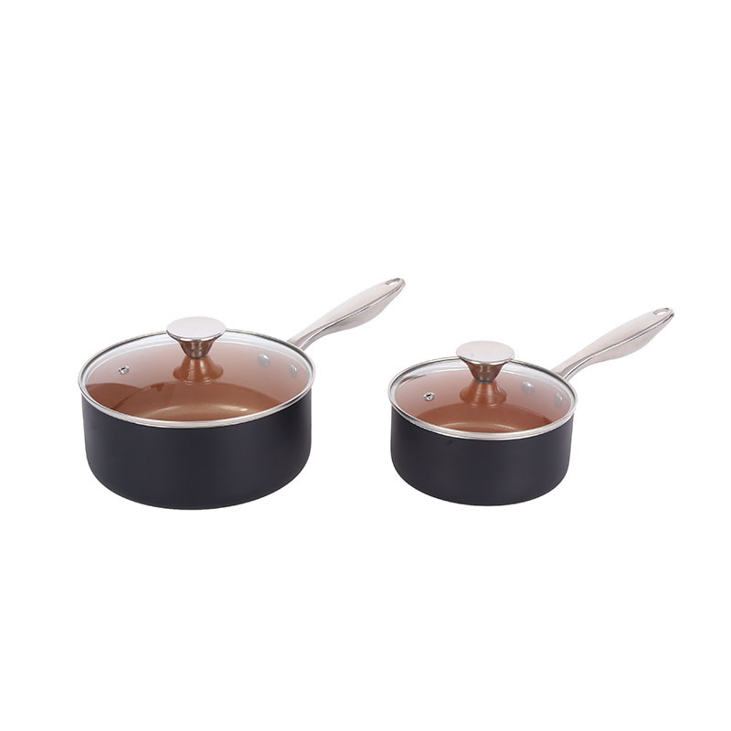 Yipinhong olla de aluminio utensilios de cocina traje no recubierto antiadherente sartén sopa doméstica olla de leche olla de cinco piezas conjunto comercio exterior