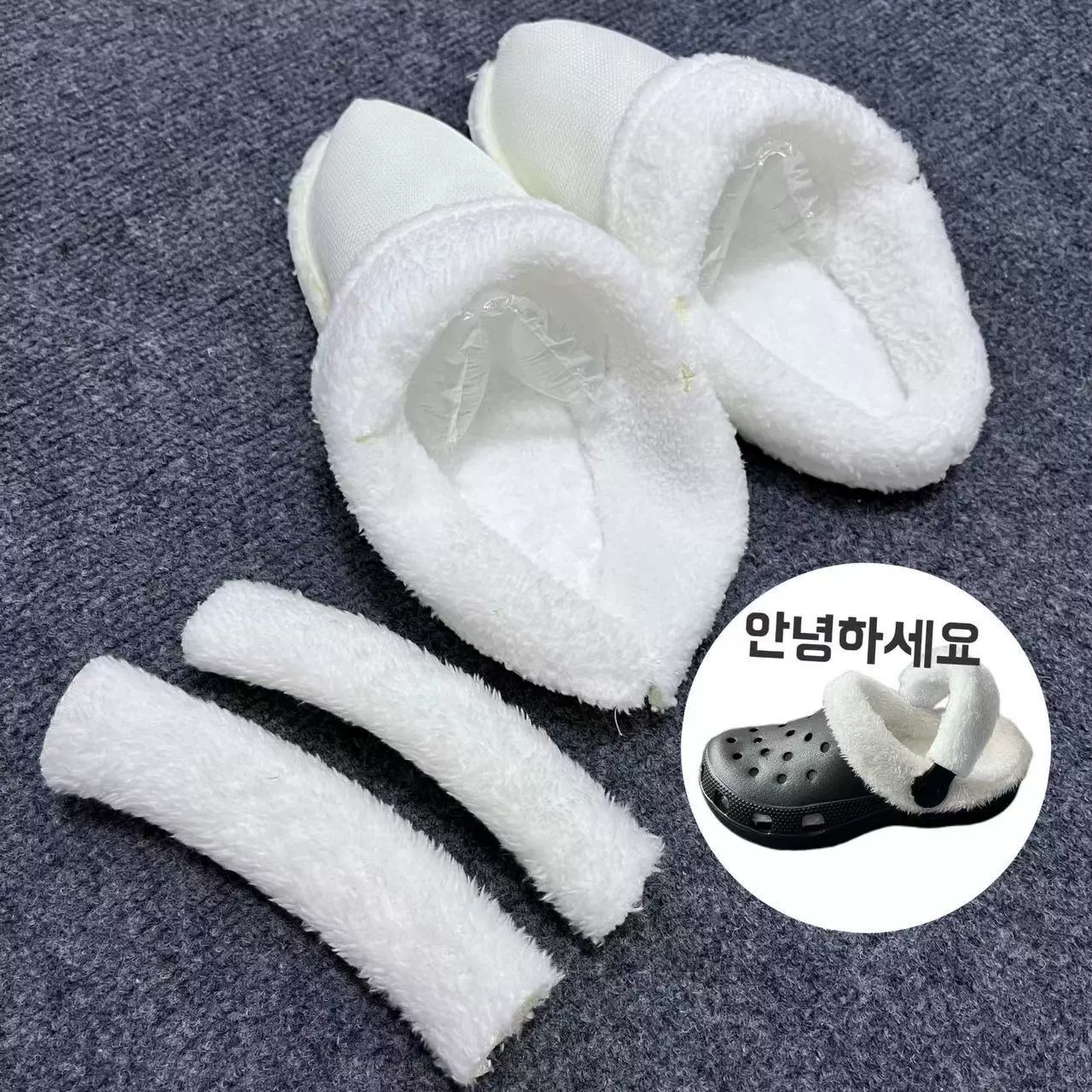 Обувь с дырочкой плюс бархатный вкладыш зимой теплая бахила утолщенный мягкий плюшевый чехол съемный ватный чехол для волос