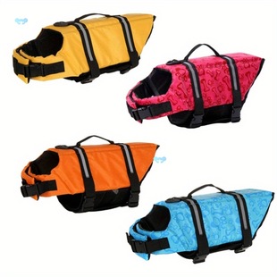 Adjustable Reflective Dog Life Jacket with Enhanced Handle