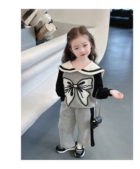 Fiocco per bambola da bambina 2023 Nuovi vestiti per bambini Set di due pezzi alla moda per ragazze Autunno e inverno_voghion.com