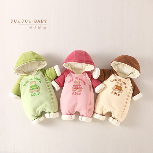 DUUDUU Autumn Thick Baby Clothes Set Outdoor Jacket Fleece Climbing Suit Long Sleeve Infant Winter Onesie Category A