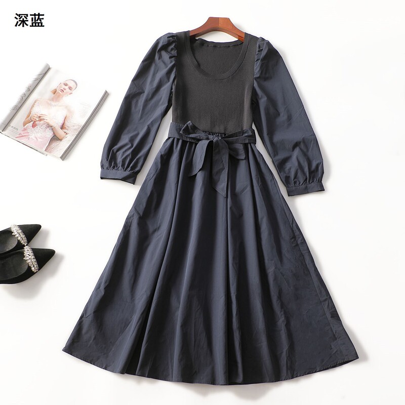 507415 Autumn long-sleeved extended-length dress Shenzhen Mingwei wholesale quality women's clothing clearance factory