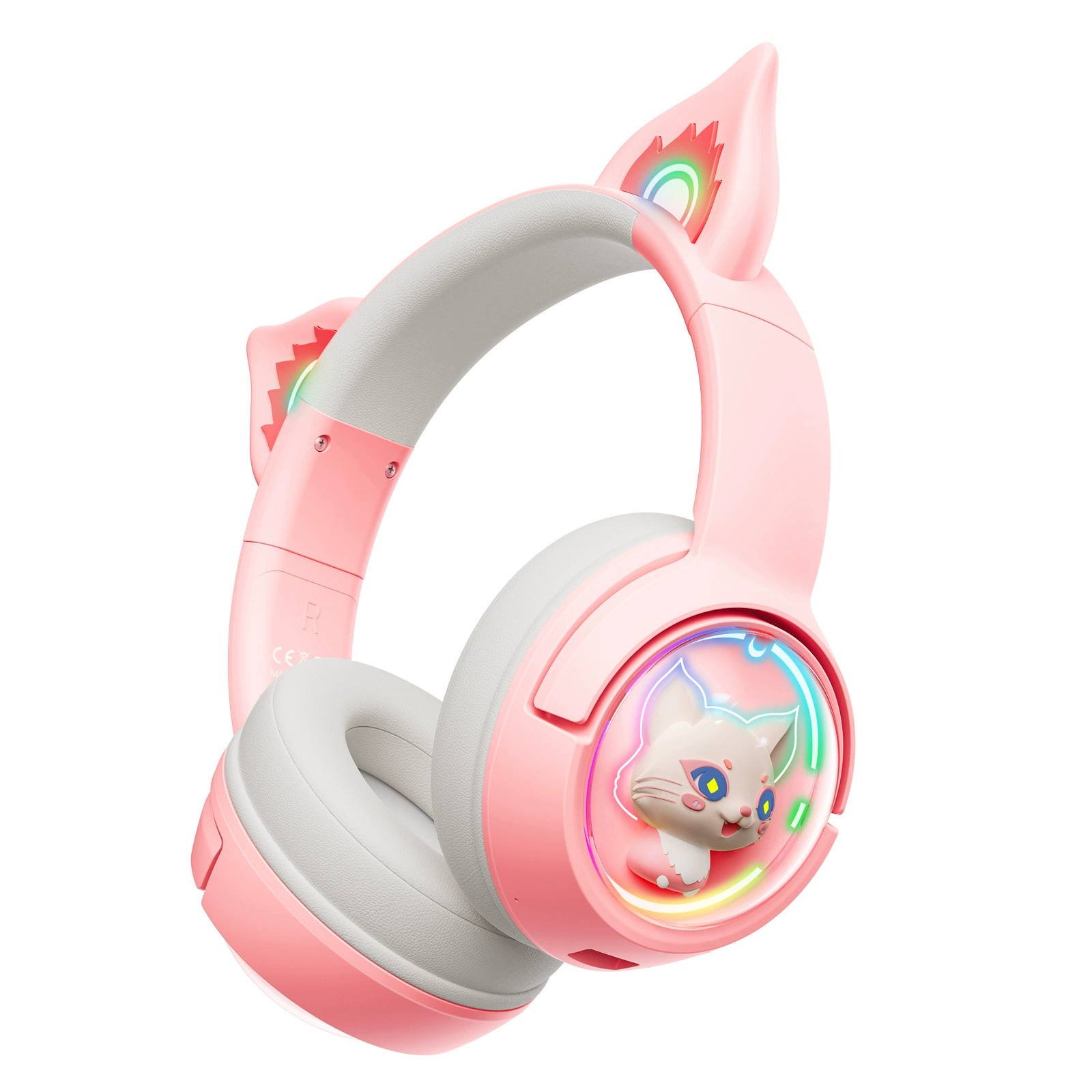 ONIKUMA B5 Wireless Gaming Headset with Noise Cancellation, 2.4G, RGB Lights, Esports Cat-Ear Design