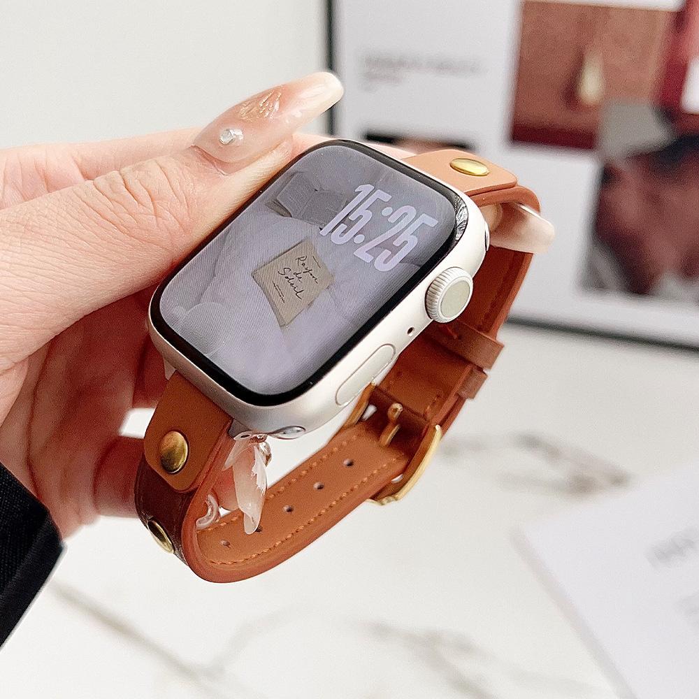 30g Weight Watch Strap Classification Genuine leather Material Round Pattern Casual, Simple Style Style Casual Simple Style Round Watch Strap 12