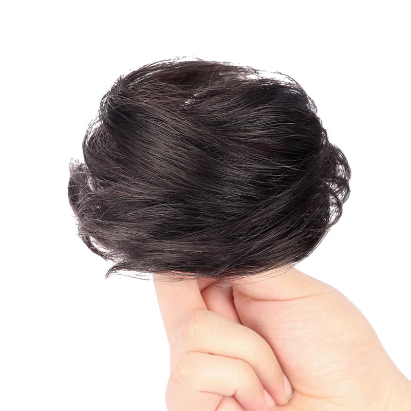Moño de pelo con forma de capullo de flor natural para mujeres, moño con un toque de alta gama, coletero esponjoso, accesorio para el cabello.