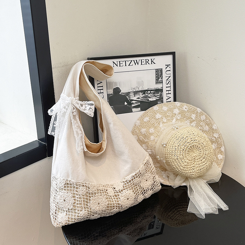 2025 Holiday Style Woven Beach New Style Design Casual Lace Large Capacity Tote Armpit Shoulder Bag 2025 Holiday Style Woven Beach New Style Design Casual Lace Large Capacity Tote Armpit Shoulder Bag