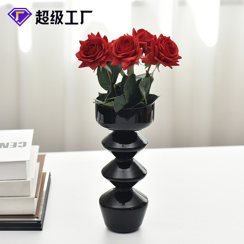 INS diseñador burbuja negro florero de cristal cafetería B & B suave decoración de fondo