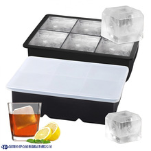 硅胶6连方冰格5CM大冰块厨房制冰模型威士忌食品级硅胶冰格模具