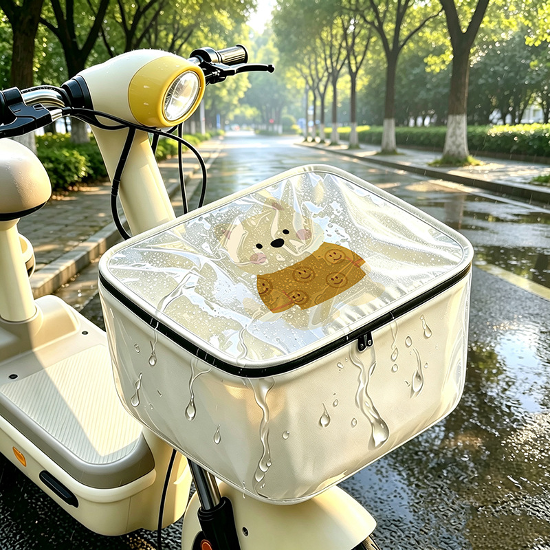 Special rainproof and waterproof cover for electric vehicle basket, front-mounted, dustproof, foldable, thickened, wear-resistant, storage and hanging bag for Yadi