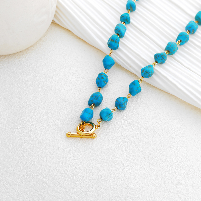 Fashion Geometric turquoise Copper Beaded Plating Necklace 1 Piece