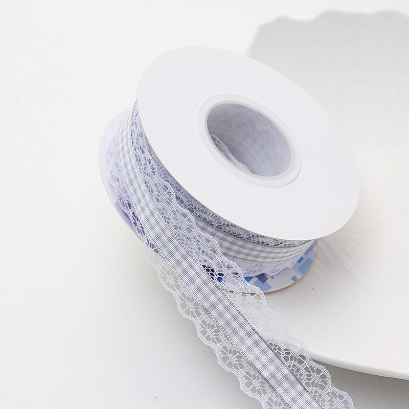 Siete colores, encaje de estilo británico, cinta de celosía, paquete de ramo, cinta de raso, paquete de flores, cinta de bricolaje, embalaje de material