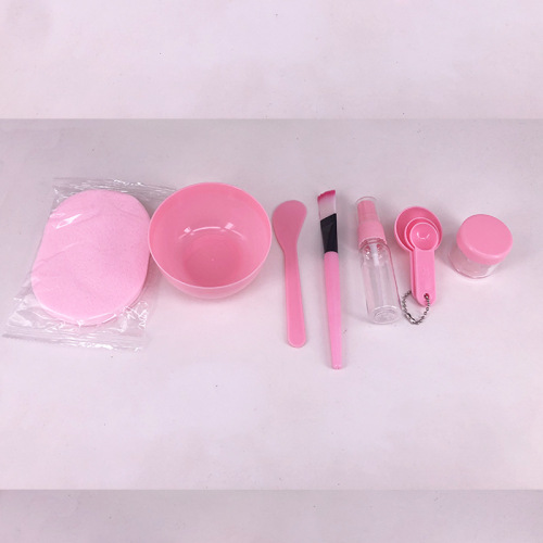 New packaging DIY facial mask tool set medium size 9-piece set facial mask bowl stick brush measuring spoon spray bottle bubble bottle face wash puff