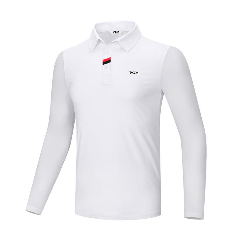 Áo thun golf nam dài tay cổ tròn vải thể thao co giãn — YF414-màu đỏ, YF414-màu xanh hải quân, YF414-màu trắng, YF414-màu xanh nhạt chi tiết 13