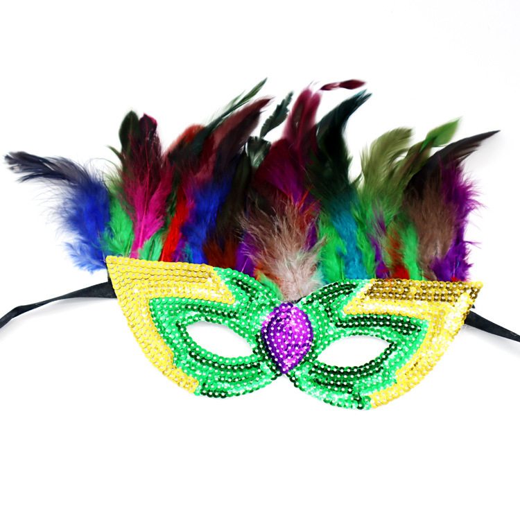 Carnaval europeo y americano Mardi Gras máscaras doradas morada-verde - sequela máscaras de fiesta bar transfronterizas