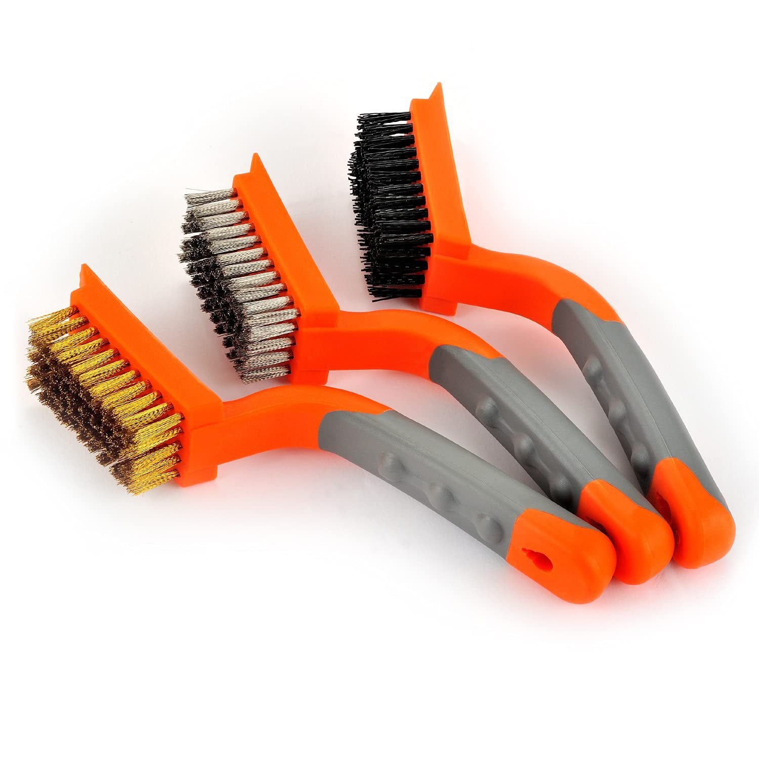 亚马逊加厚3件套不锈钢工业钢丝刷子双头清洁刷除锈刷Wire Brush