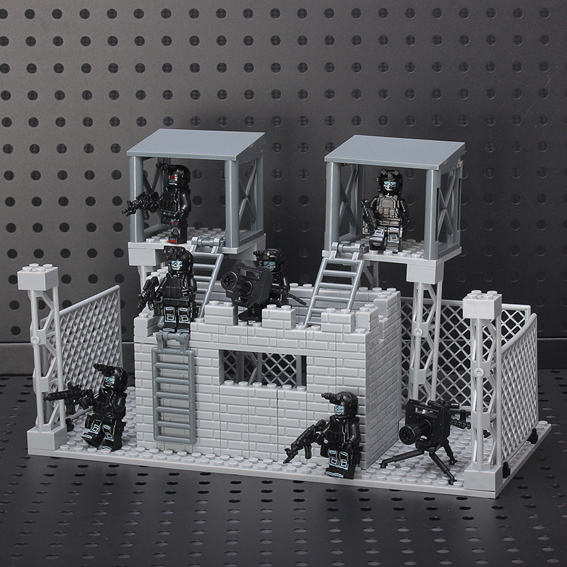 国境を越えたホットセール MOC 軍事基地監視塔シーンビルディングブロック特殊部隊フィギュア DIY 組み立て教育玩具|undefined