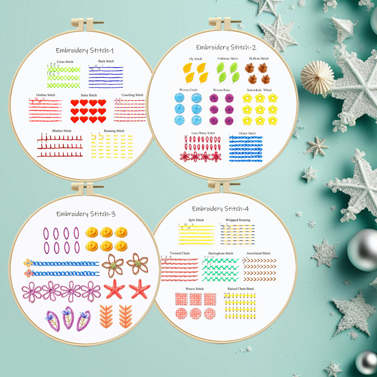 Conjunto de bordado para principiantes Paquete de material de bricolaje de costura de bordado básico Inglés Amazon Venta caliente fabricante al por mayor