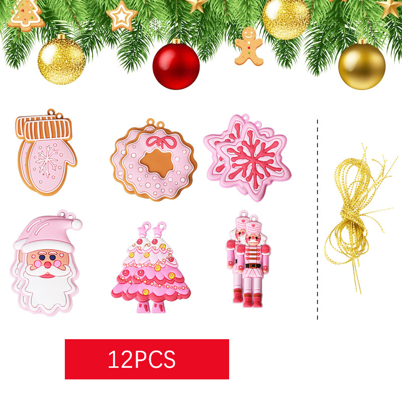 Nueva Navidad transfronteriza panqueque casa decoraciones pvc pegamento flexible colgando árbol de navidad decoración escena diseño apoyos