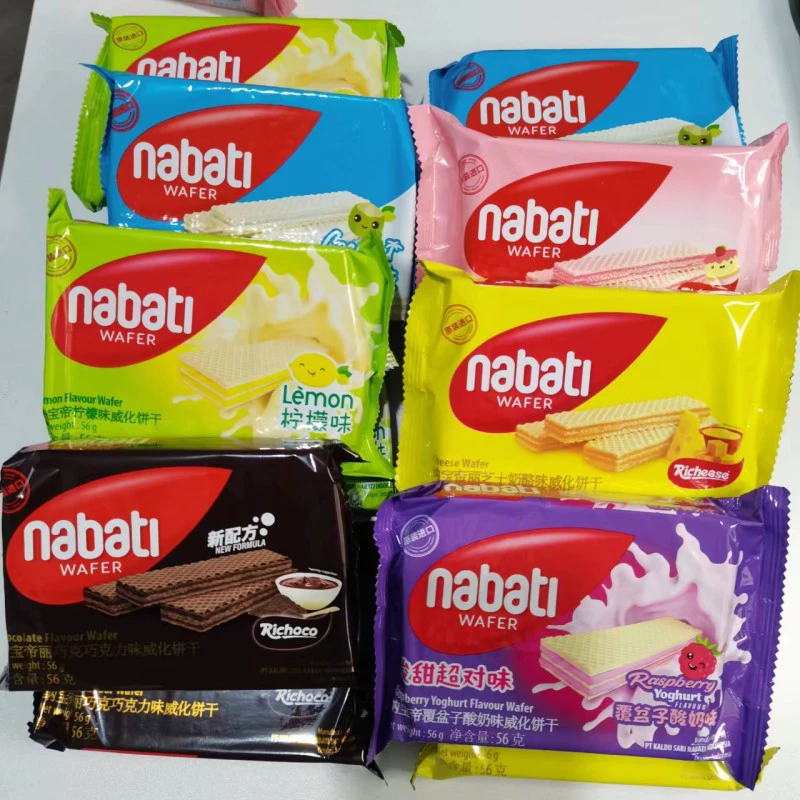 Сырные вафли Nabotieli 56г, со вкусом сыра, импортные из Индонезии, оптовая продажа, молочный вкус