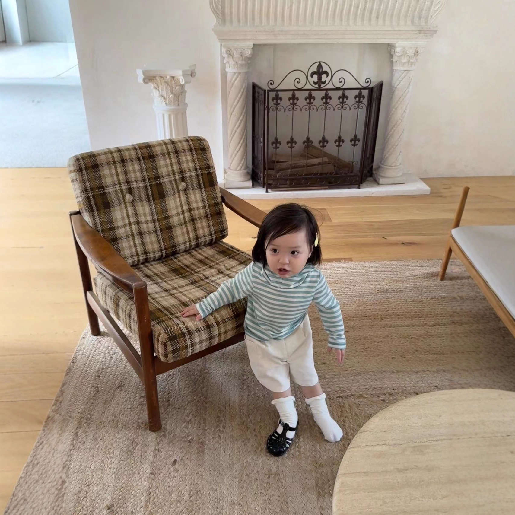 Korean Style Suit Girls Long-Sleeved T-Shirt 2025 Autum New Fashion Versatile Contrasting Color Loose Stripesd Hooded Top