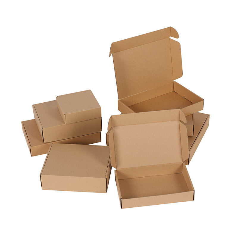 En stock caja de avión extra duro E corrugado embalaje de papel Kraft caja de embalaje Express soporte Personalización de lotes pequeños