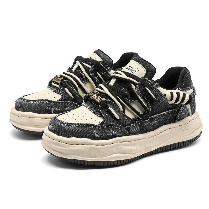 High universal denim low sneakers for beloved, 7cm