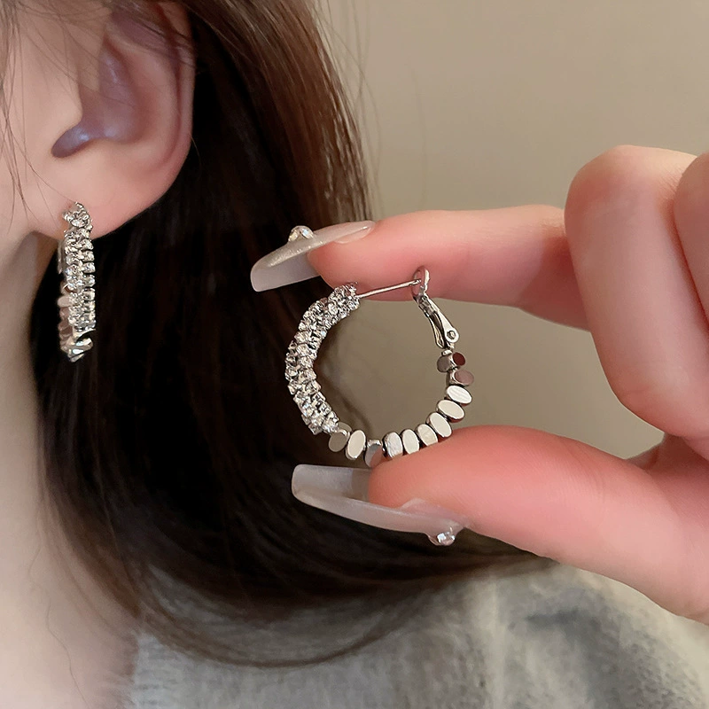 Серебряная игла, дизайн серьги, стиль легкой роскоши, стиль высокого качества, оптом