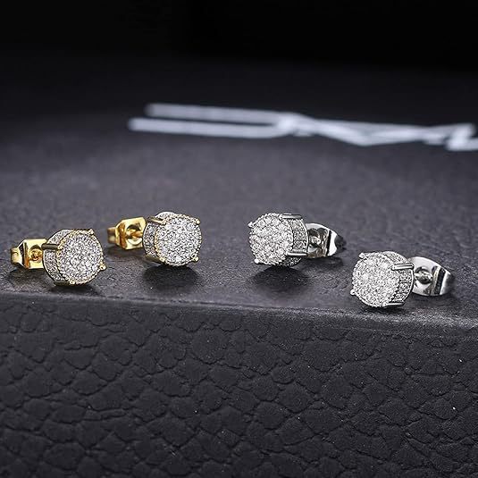 Titanium Men's Earrings Set Hypoallergenic Small Hoop Studs_voghion.com