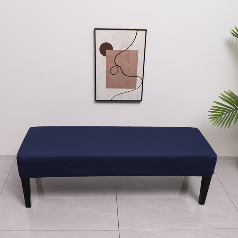 Cross-Border Exclusive Elastic Thickened Jacquard Diamond-Pattern Long Bench Cover for Home and Hotel Shoe-Changing Seat Cushion