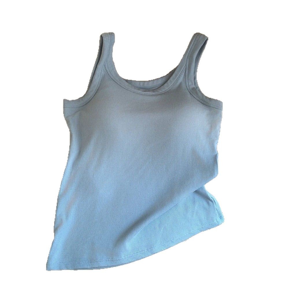 Verano nuevo estilo corto para mujer camisola cuello redondo color sólido fino hilo con fugas umbilical delgado tejido de base delgada