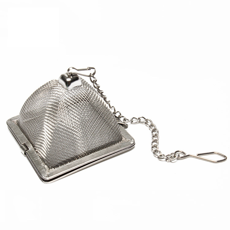Fábrica 304 pirámide red bola de té cadena creativa Acero inoxidable filtro de té amor colador de té