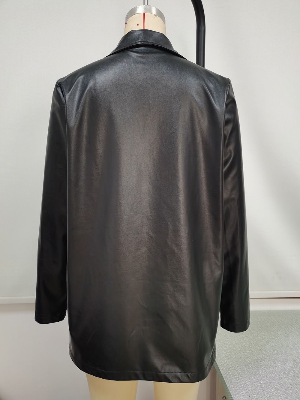 Mid-Length PU Leather Suit Jacket - Coats & Jackets - Uniqistic.com