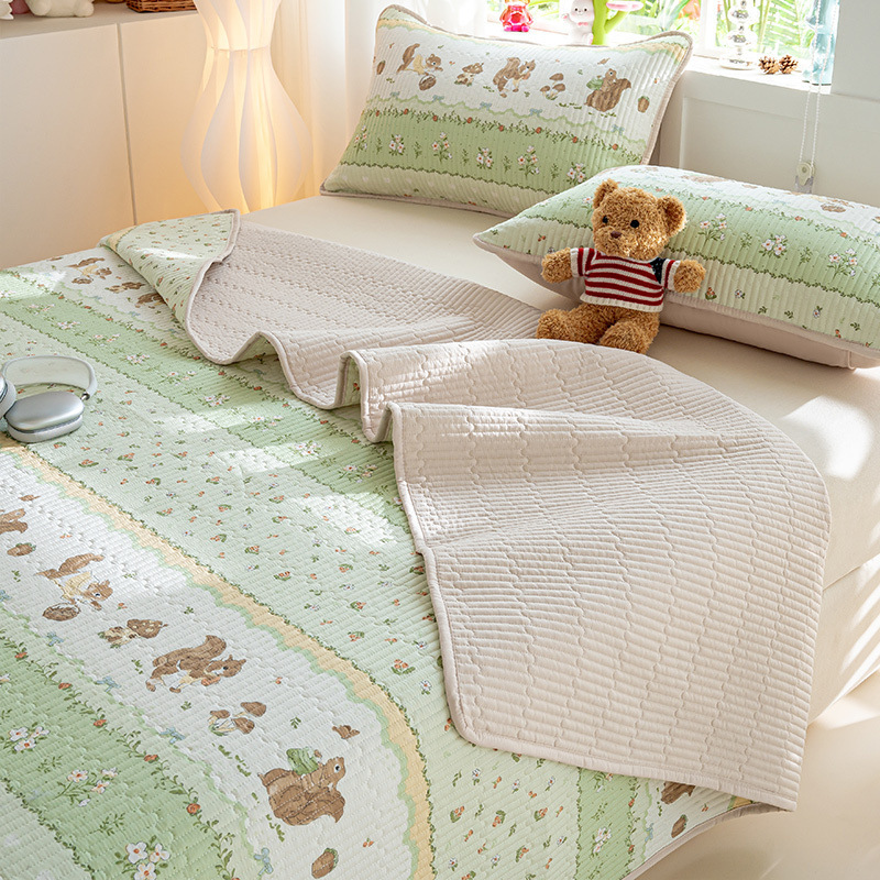 Tapa de cama de algodón de verano de una sola pieza 2025 nuevo traje de tres piezas de sábanas acolchadas de tatami de algodón universal de cuatro estaciones