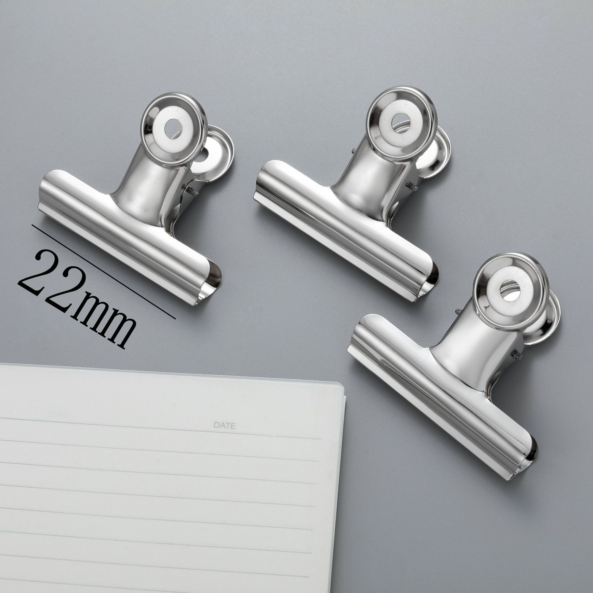 둥근 머리 스틸 클립 22mm 실버