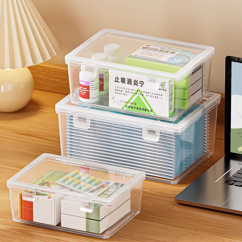 Medicine Storage Box, Mask Storage, Home-Packed Small Medicine Box, Desktop Medicine Classification Box, Portable Small Medicine Box