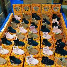 品牌尾货撤柜儿童雪地靴冬季加绒加厚冬靴女童软底棉靴子男童靴子