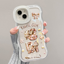 水晶招财适用苹果16promax手机壳iphone15透明13软硅胶14个性国风