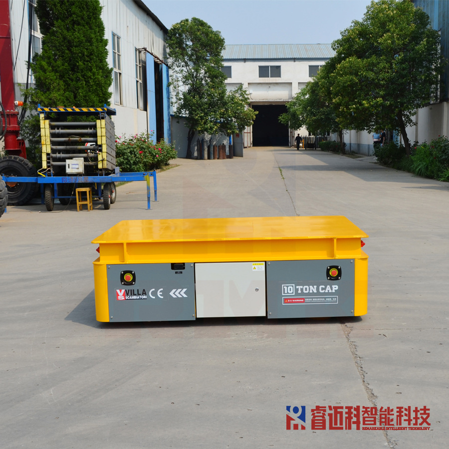 自由转弯蓄电池转运平车 电动智能无轨平车厂家 胶轮摆渡小车