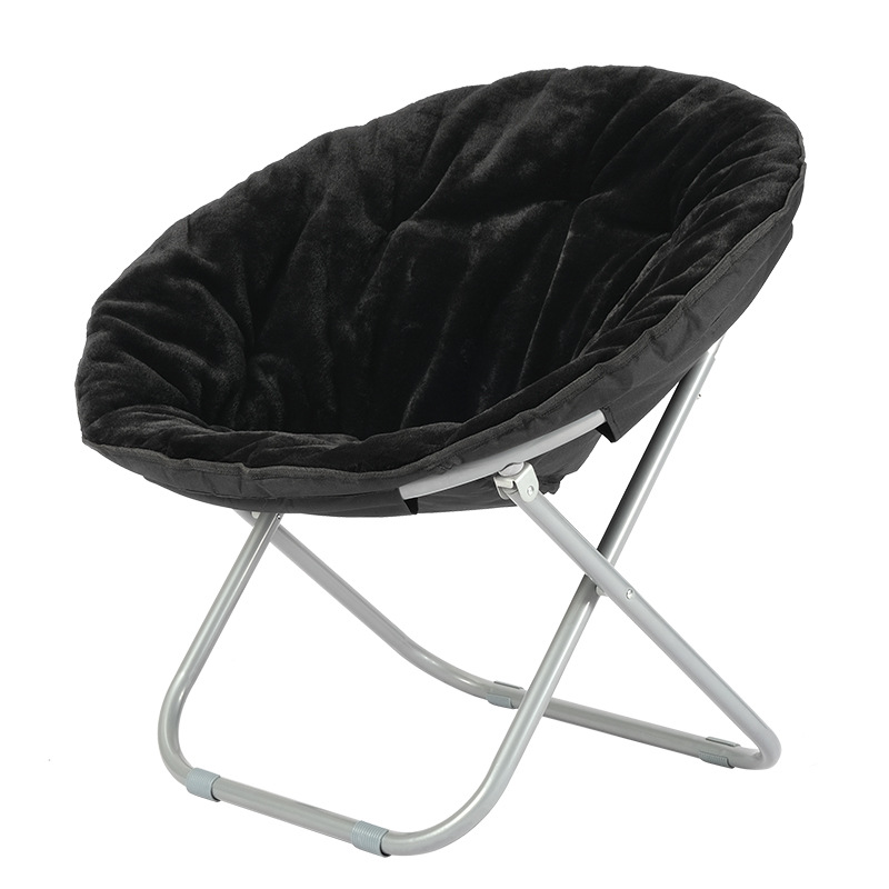 Daxuan silla perezosa de felpa corta transfronteriza al aire libre Sun Net Red Dormitorio de estudiantes Silla redonda Balcón Silla plegable para la luna
