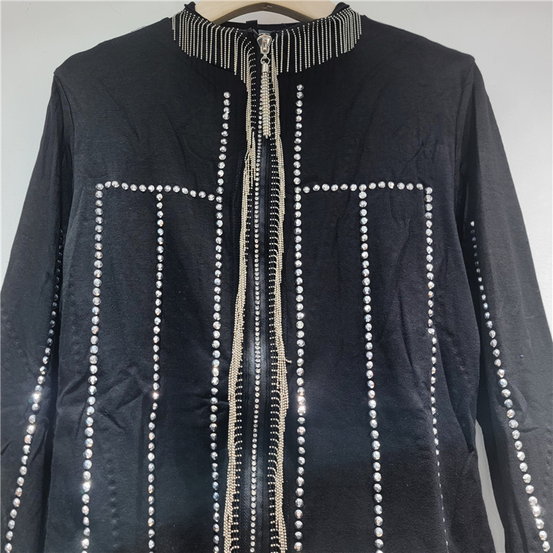 Nicho de diseño universal caliente diamante bordilla cardián abrigo de mujer estilo exterior cuello de altura delgado corto abrigo de moda image 4