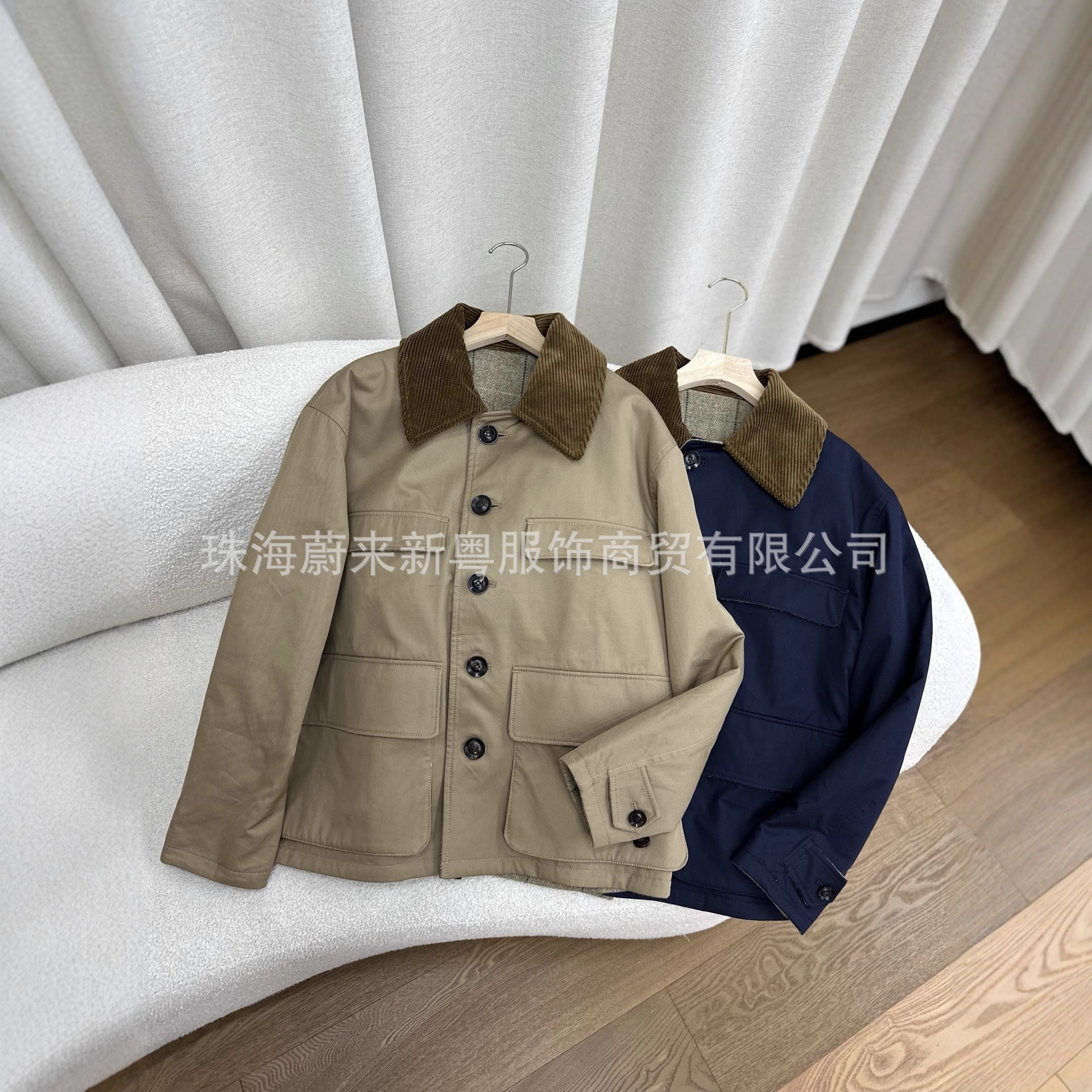 Imported Wool Tweed Double-Sided Workwear Short Jacket for Women Autumn and Winter Wt409 a Little Blue