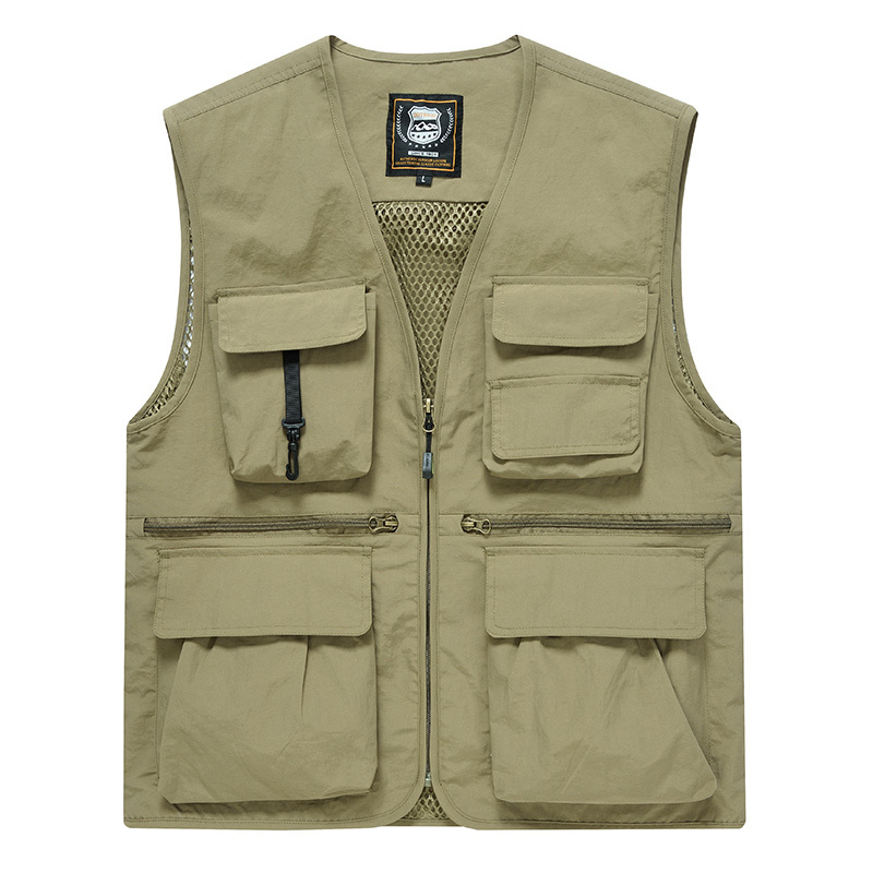 Multi-pocket vest men's vest work clothes loose outdoor fishing photographer vest logo printing work clothes Multi-pocket vest men's vest work clothes loose outdoor fishing photographer vest logo printing work clothes