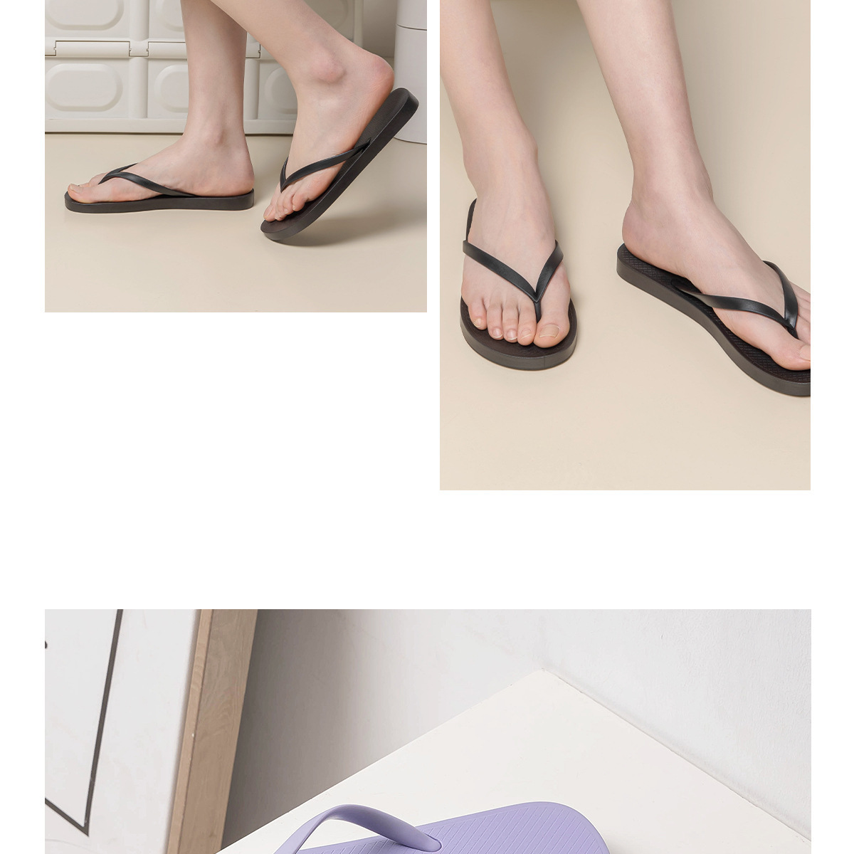 Women Comfortable Minimalist Flip-flops Non-slip Beach Sandals_voghion.com