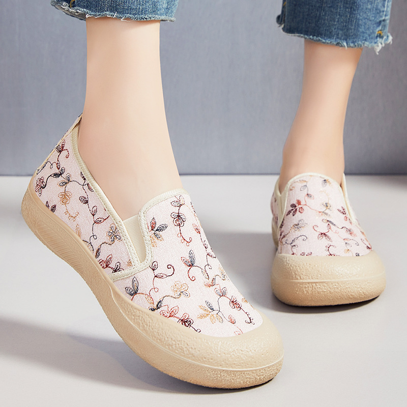 Zapatos de mujer zapatos casuales de verano nuevos zapatos planos superficiales un pie de zapatos de calzado de calzado con suela suave cabeza redonda no cansada zapatos perezosos