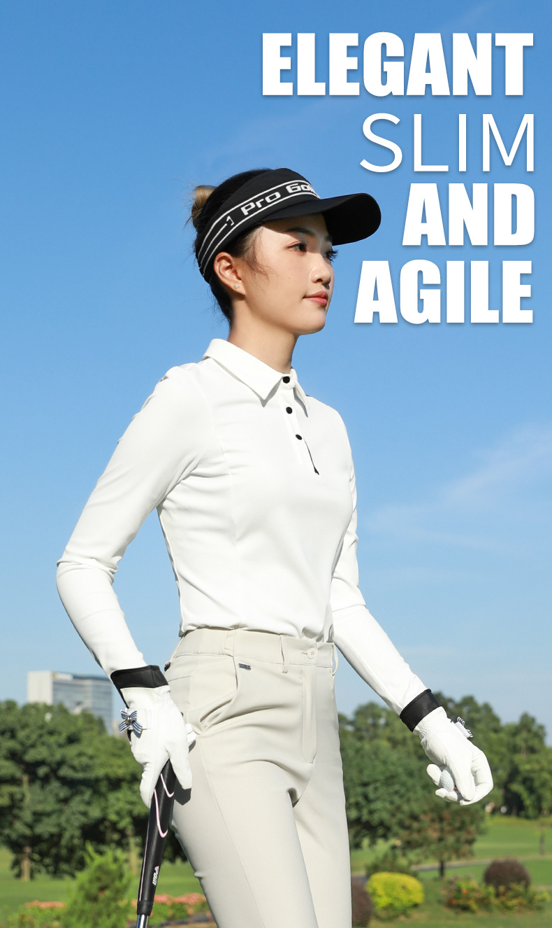 Áo polo nữ dài tay chơi golf co giãn cao họa tiết tương phản — Áo sơ mi POLO màu xanh nước biển [họa tiết Walvag/màu tương phản/độ đàn hồi cao] YF740, Áo sơ mi POLO màu trắng [họa tiết Wallace/tương phản màu/đàn hồi cao] YF740, Áo sơ mi POLO màu cam [họa tiết Walvgue/tương phản/đàn hồi cao] YF740 chi tiết 2