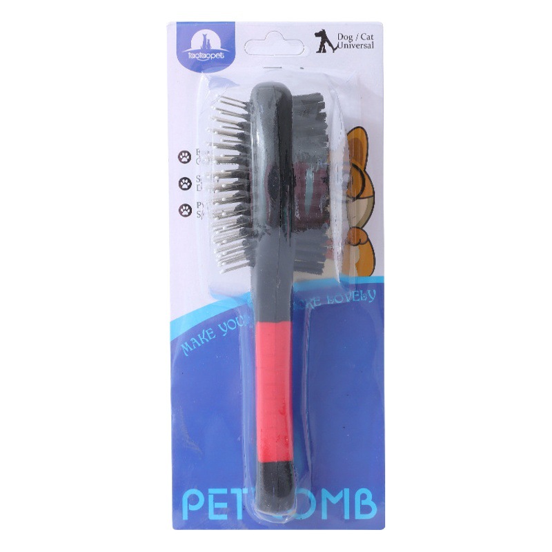 Peines para mascotas al por mayor en stock, peine de agujas de acero con carcasa de burbuja, herramienta para adelgazar el pelo de mascotas, removedor de pelo de gato.