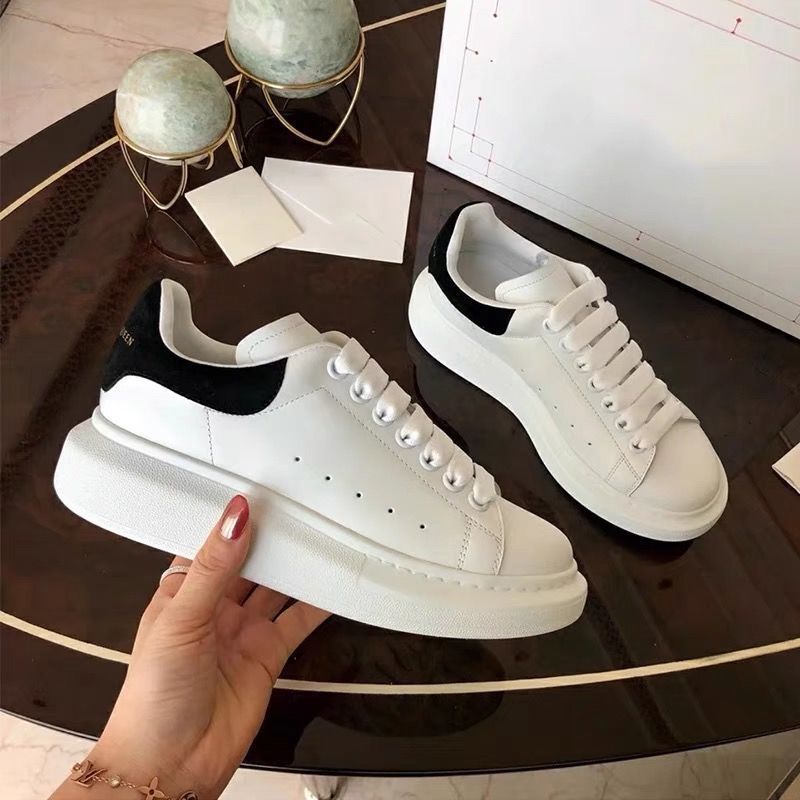 Baskets plateforme blanches femme en cuir véritable casual_voghion.com