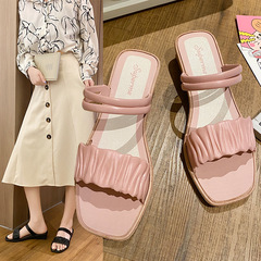 Slippers for women to wear in summer, fairy style for home, anti-slip slope heel, versatile, sweet beach shoes, sandals wholesale