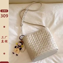 南风Chio2nd 珍珠呢喃托特包包女2025新款洋气编织包单肩斜挎包