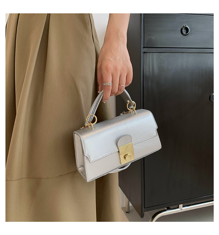 422g Weight Lock Fashion Element Lock clasp Closure Type Single Shoulder Strap Strap Type Square Bag Bags Type Daily, Street Occasion Pu Leather Material Solid Color Pattern All Seasons Season Women's Gender Elegant, Streetwear Style Square Shape Small Size Women's Small Pu Leather Solid Color Elegant Streetwear Lock Square Lock Clasp Square Bag 10